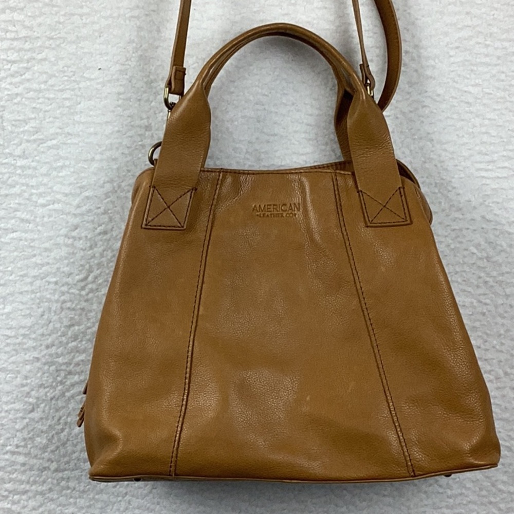 American Leather Co. Tan Leather Crossbody Satchel